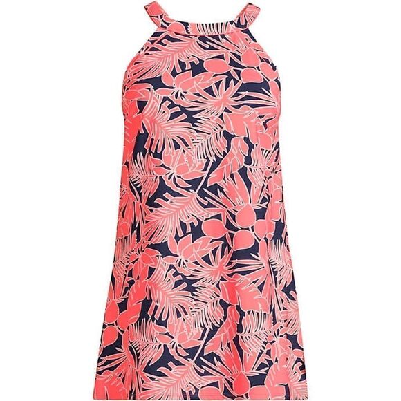 Land’s End High Neck one piece Swimsuit adjustable Wood Lily soft Navy Various - Picture 1 of 6